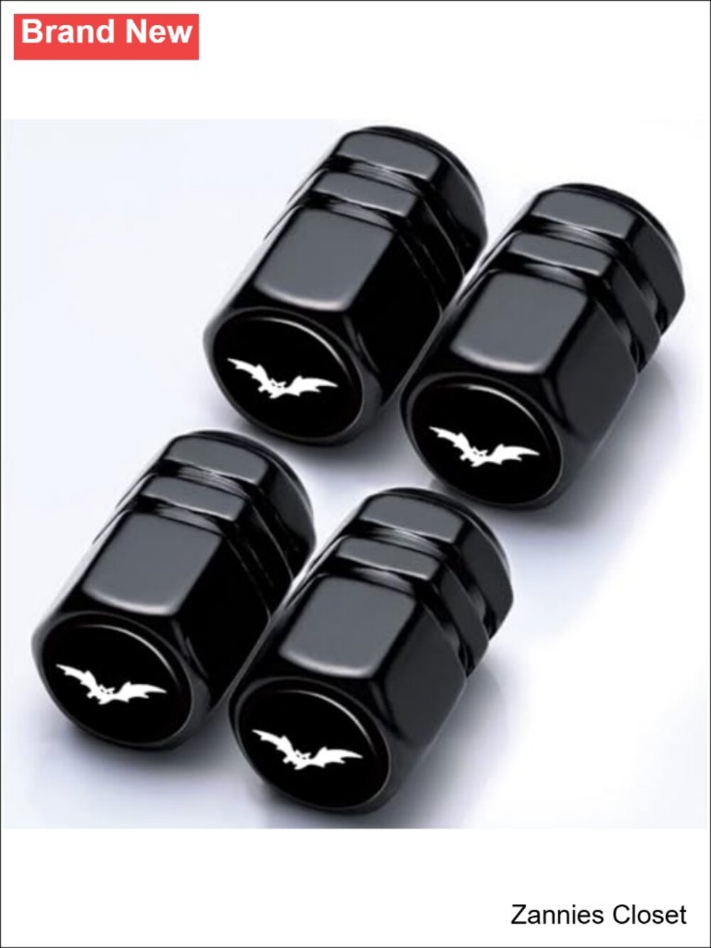👻 4Pack Bat Tire Valve Caps Universal Air Stem Covers Aluminum Alloy